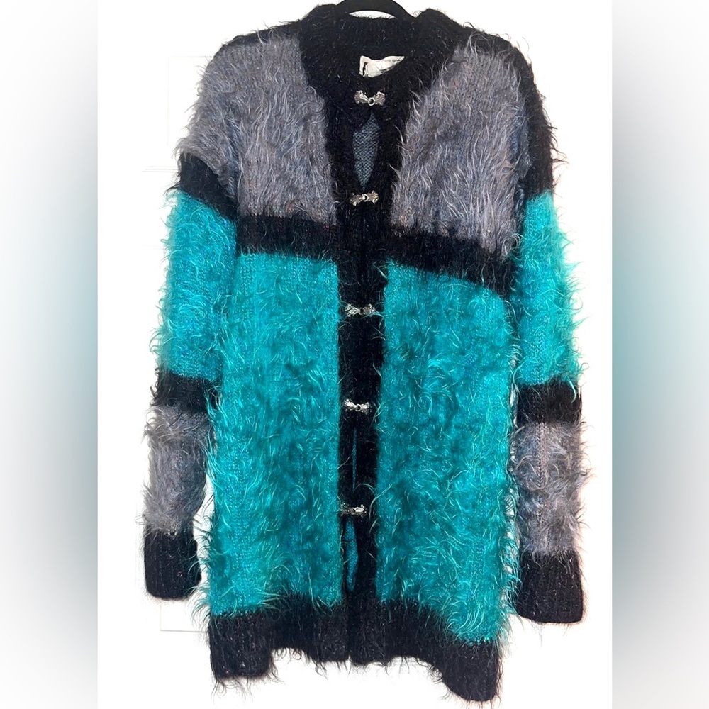 Vintage 1980’s “An Original by Connie”, Angora/Mohair Blend Color-block Sweater